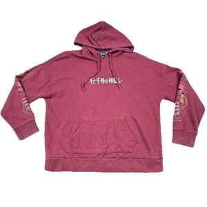 Spirited Away Studio Ghibli 2001 Bathhouse Aburaya Hoodie Maroon Men's Large